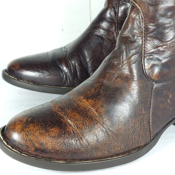 Born Women's Gibb US9M Distress Brown Leather Wide Calf Riding Equestrian Boots - Picture 11 of 16